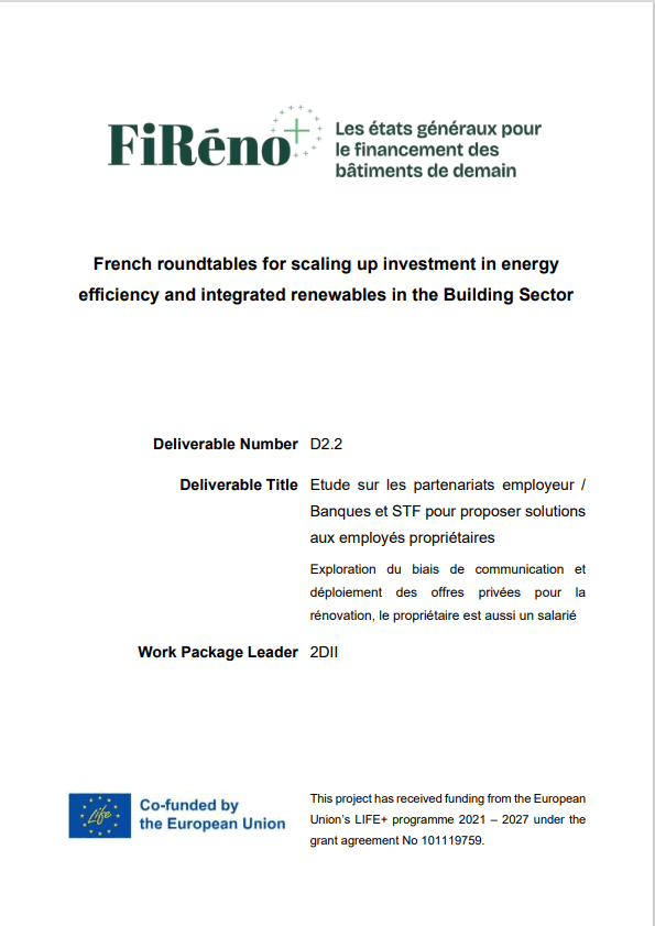 Etude sur les partenariats employeur / Banques et STF pour proposer des solutions aux employés propriétaires 