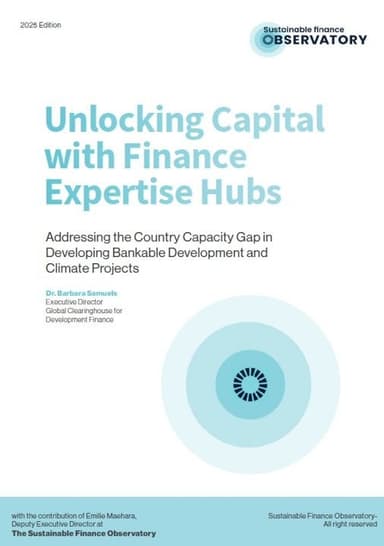 Publication cover - Sustainable Finance Observatory Publication cover